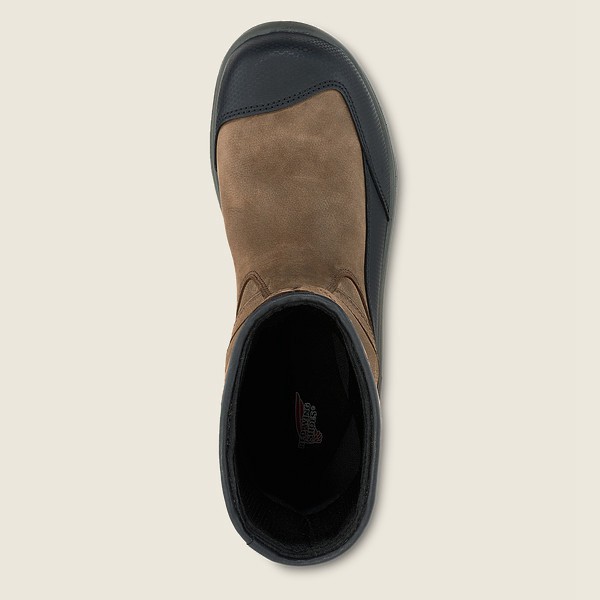 Red Wing Safety Boots Brown/Black - Red Wing Mens Trades - 10-inch Waterproof Toe Pull-on - ZUBYJ-51